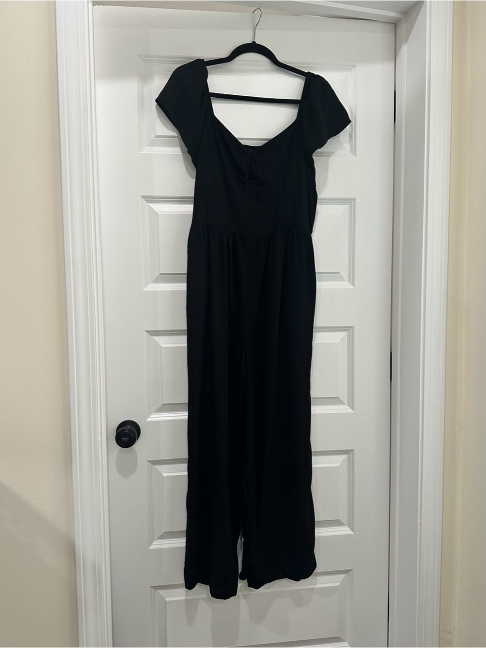 Old Navy Black Short-Sleeve Wide-Leg Jumpsuit Size XL